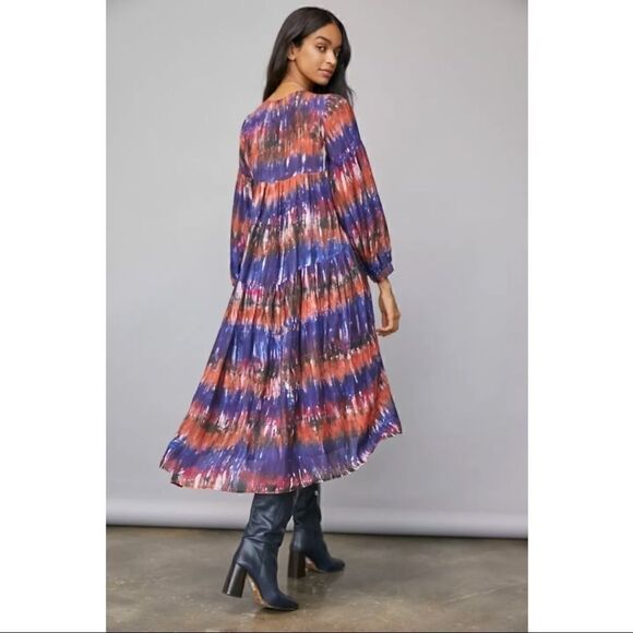 NEW Anthropologie NORBLACK NORWHITE Agatha Tie-Dye Maxi Dress Medium Petite - Picture 3 of 4